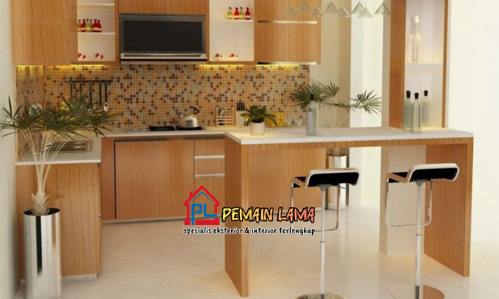 Kitchen Set Motif Kayu di Lumajang