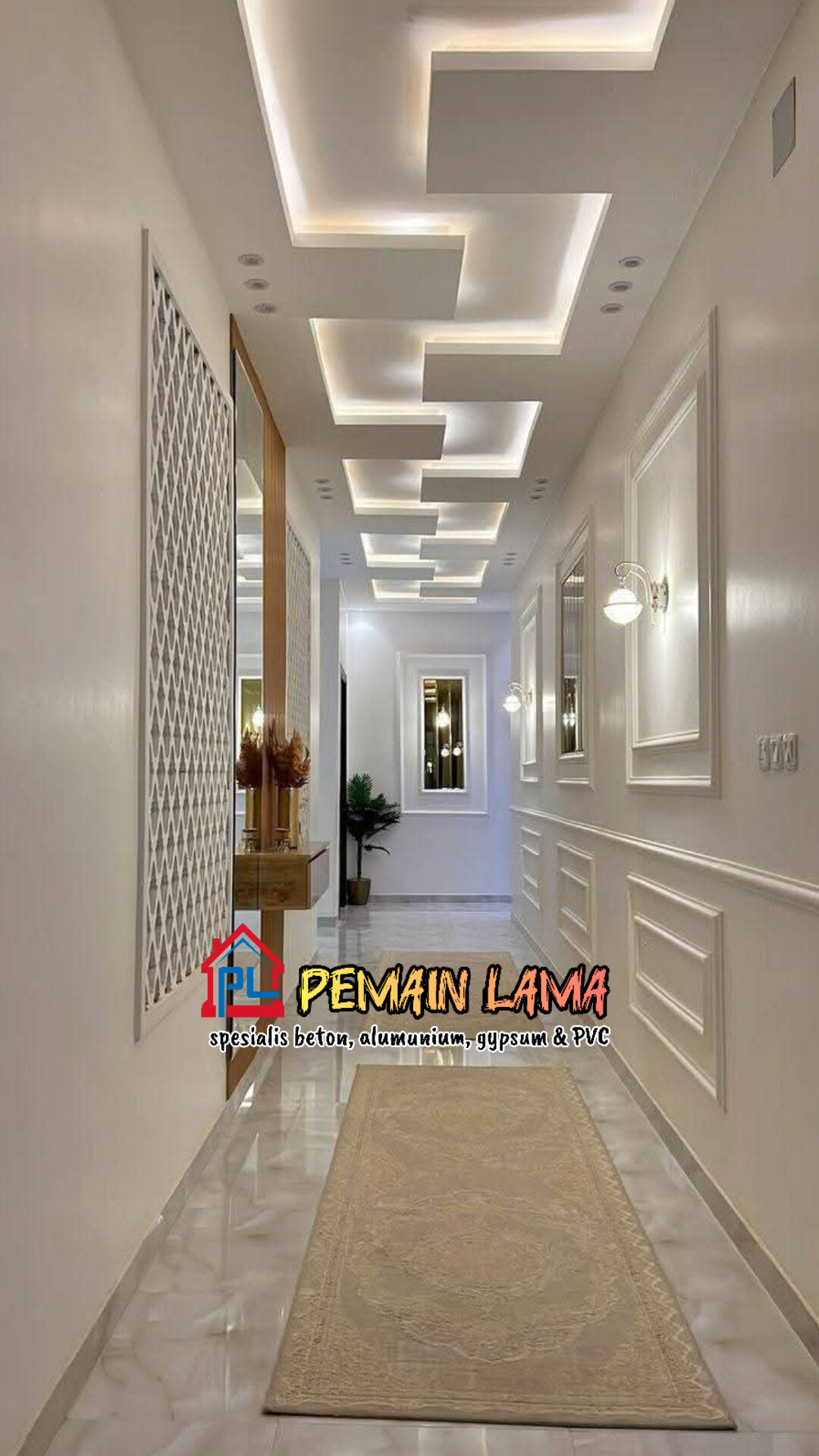 Plafon Gypsum Putih Polos di Jember