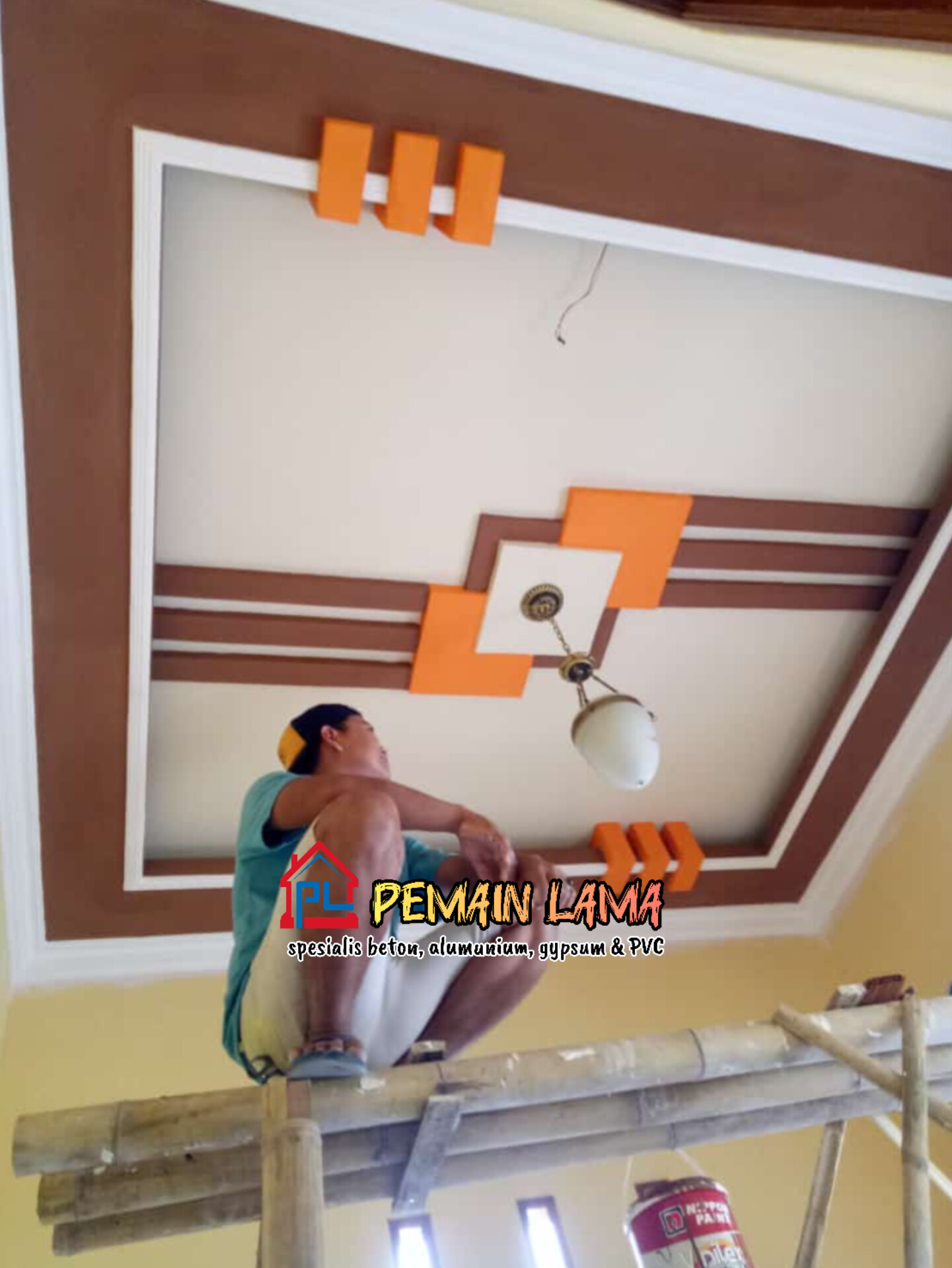 Plafon Gypsum Coklat di Jember