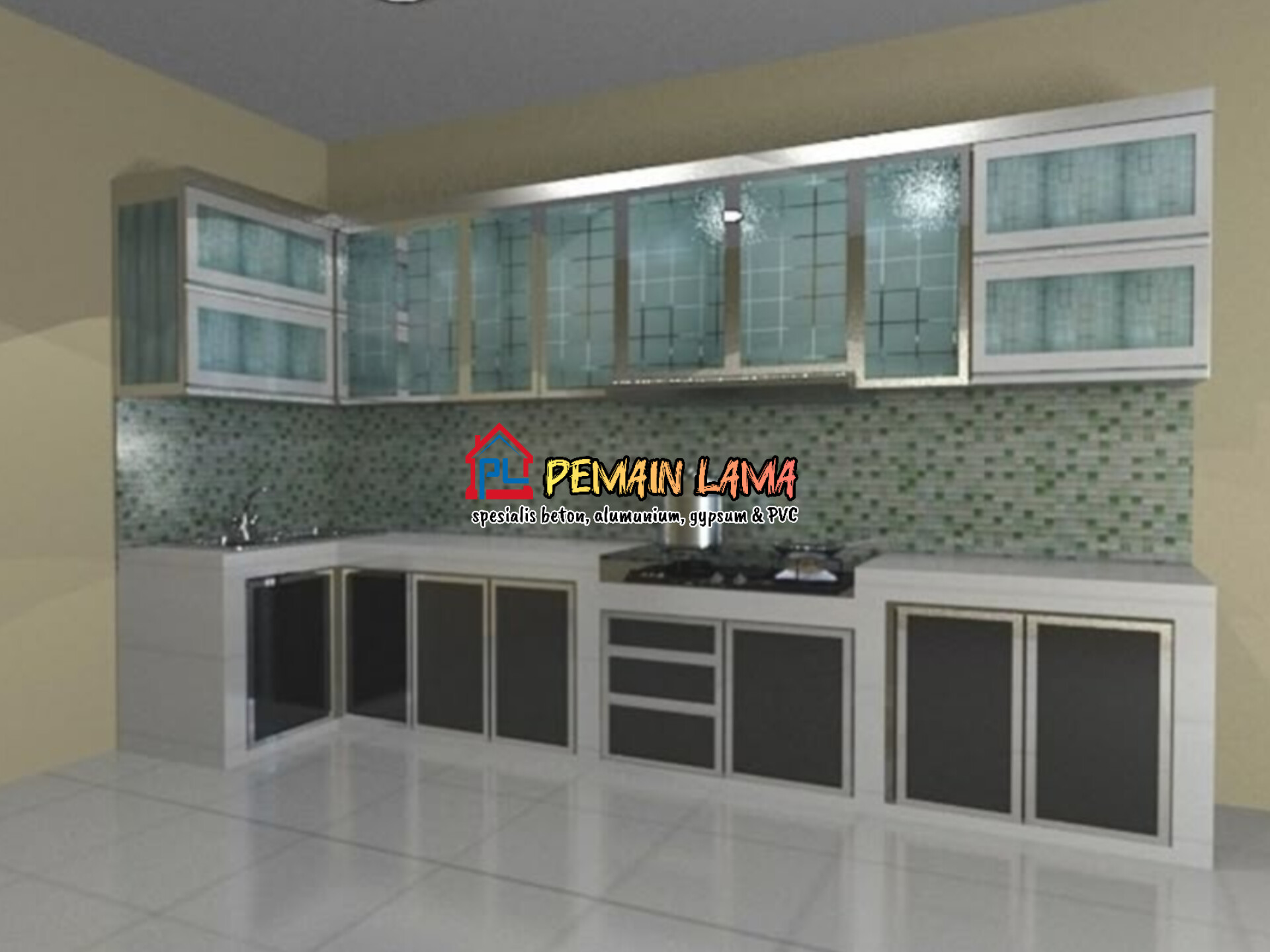 Kitchen Set Aluminium Kaca di Jember