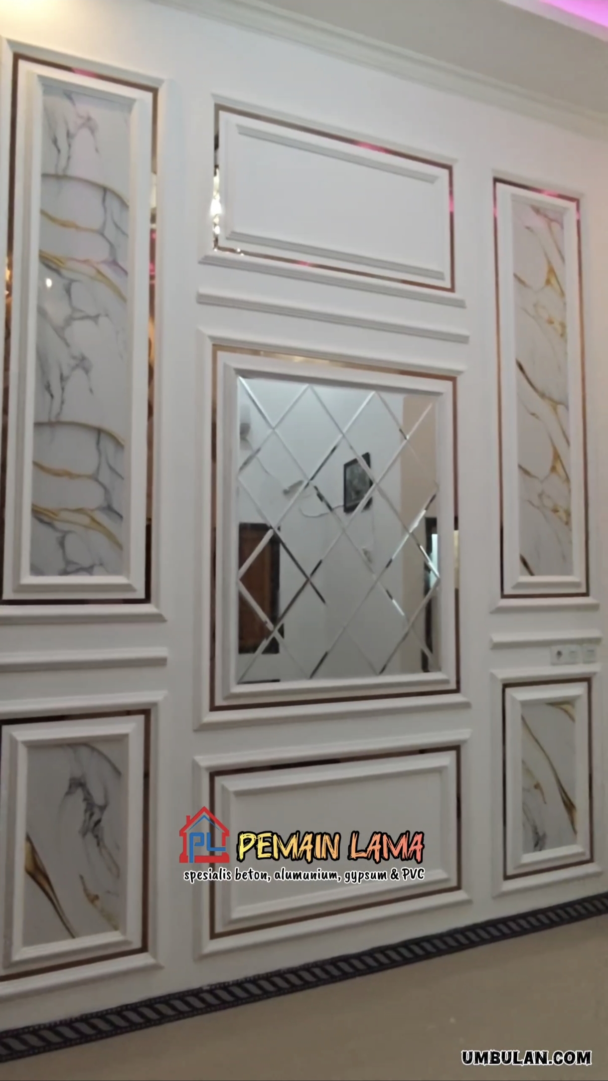 Hasil pengerjaan Wall Moulding Gypsum Pemain Lama