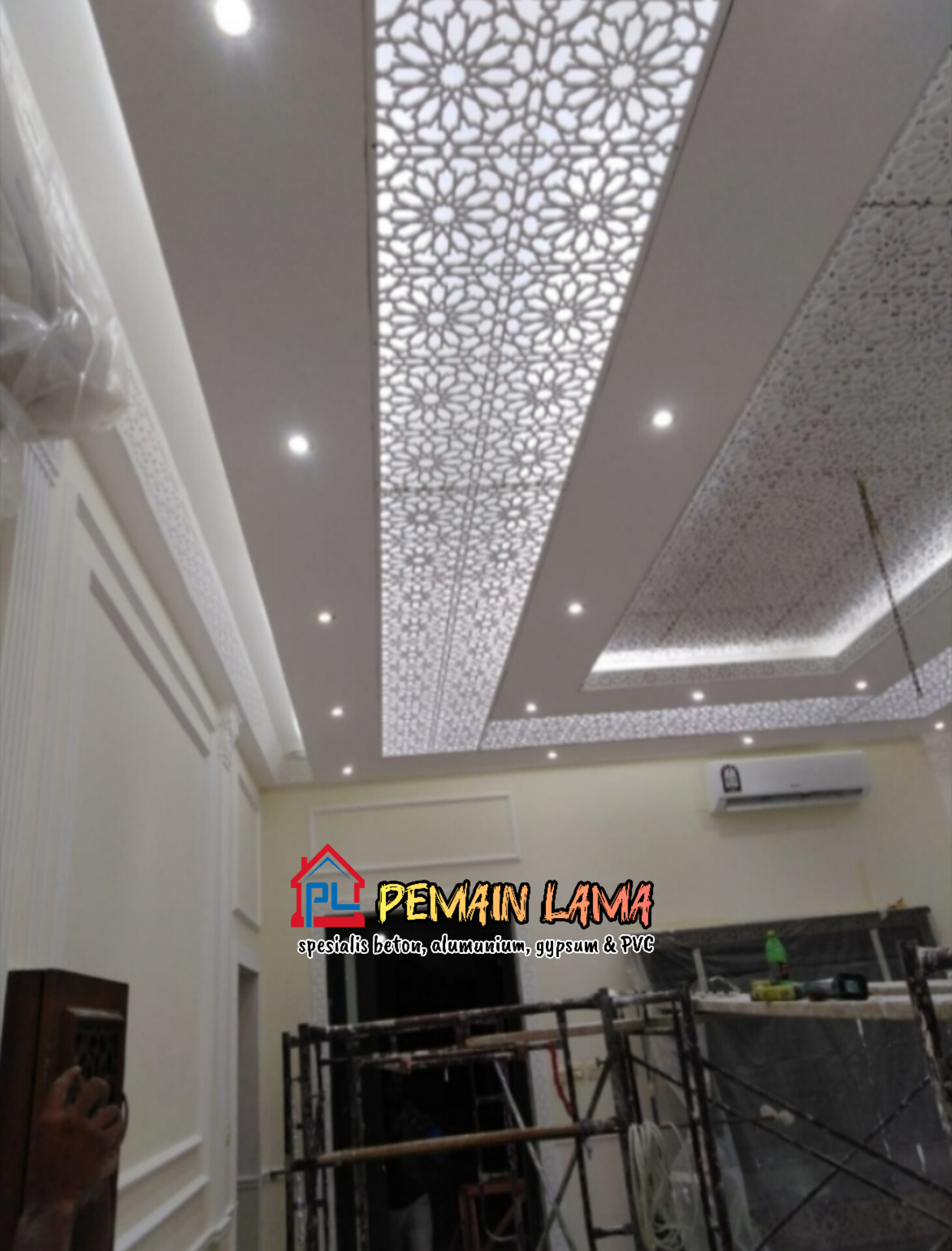 Plafon PVC Krawangan Putih Polos di Jember