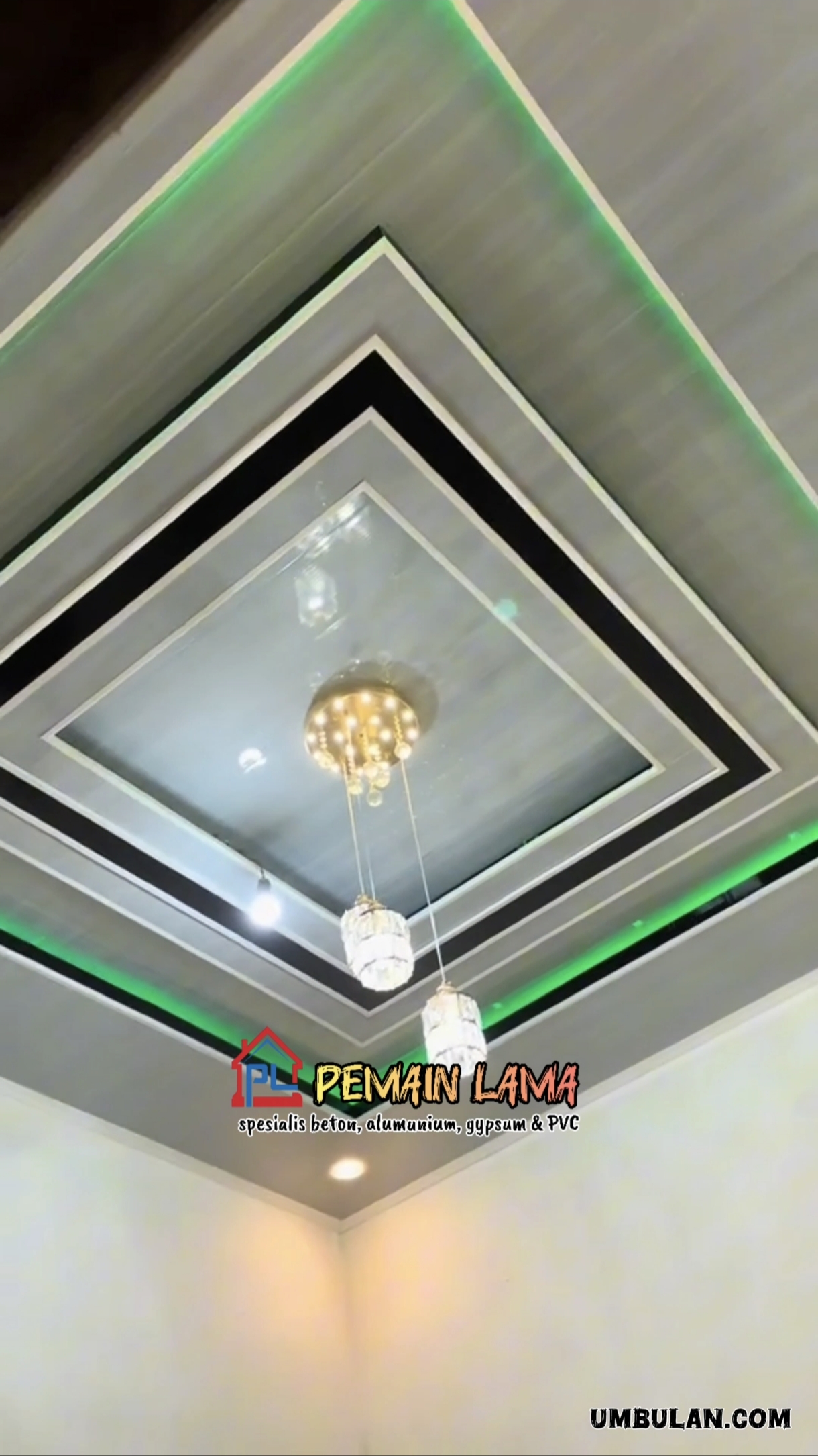 Plafon PVC Putih Hitam di Lumajang