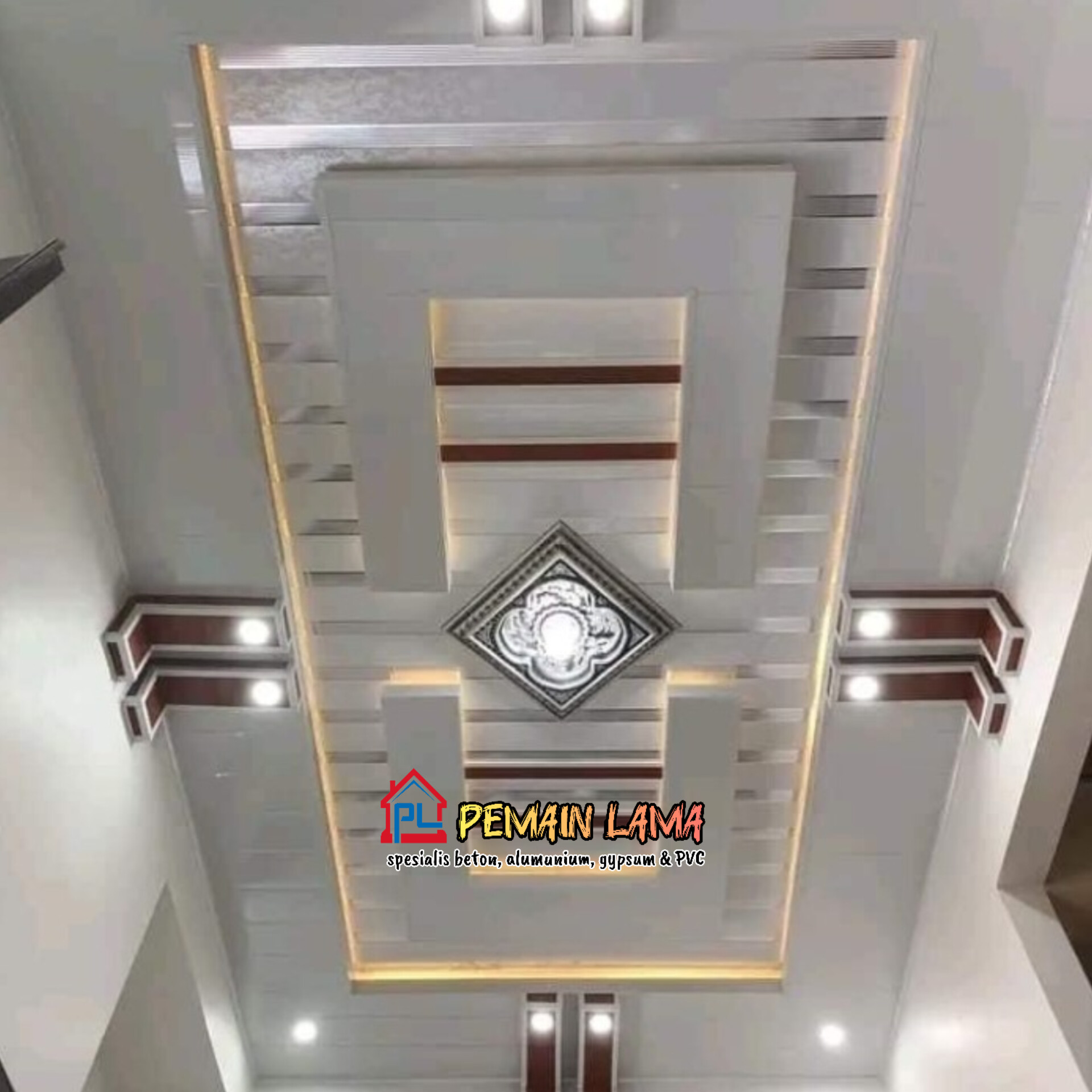 Plafon PVC Putih Motif di Jember