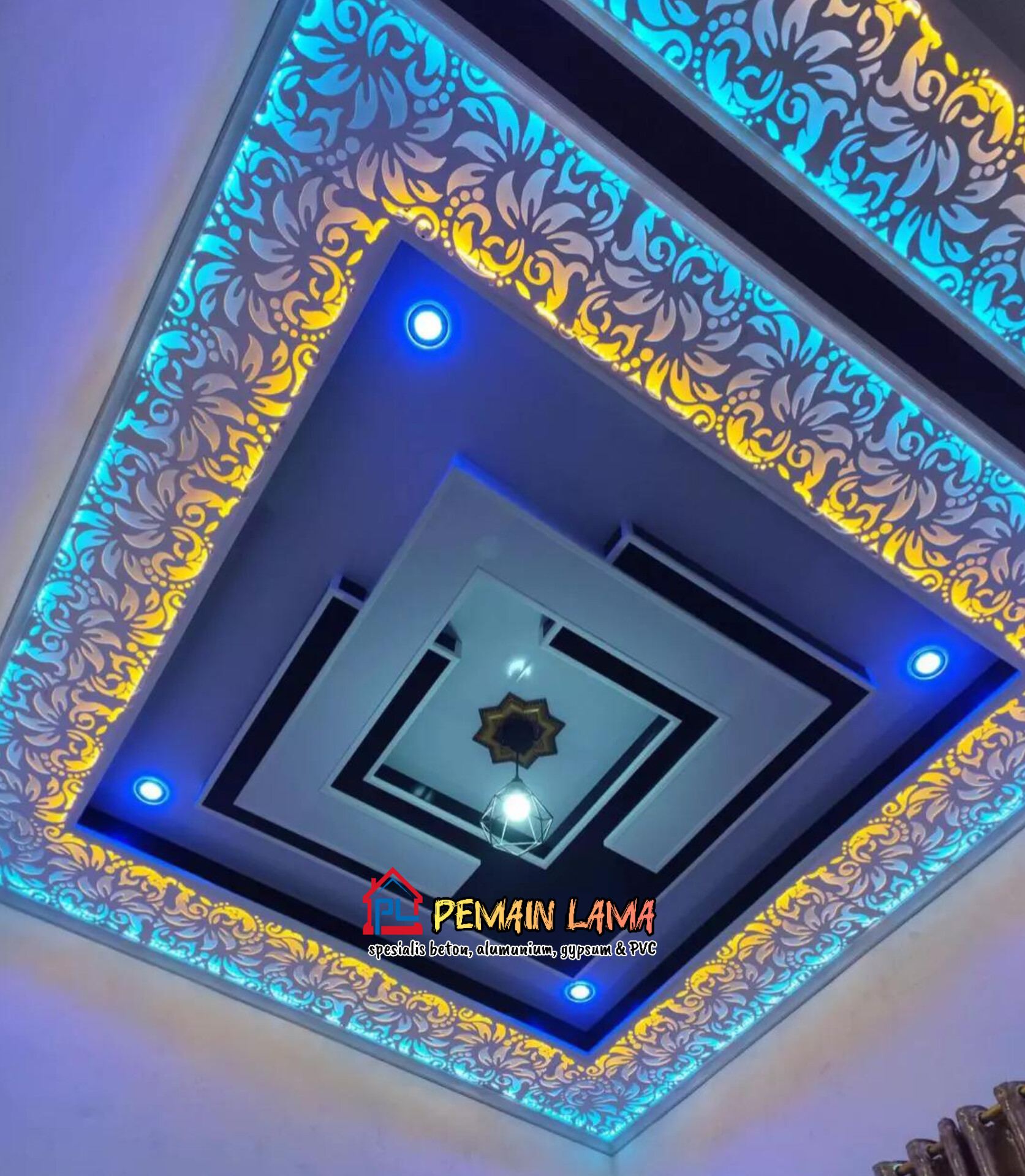 Plafon PVC Cutting Warna Warni di Jember