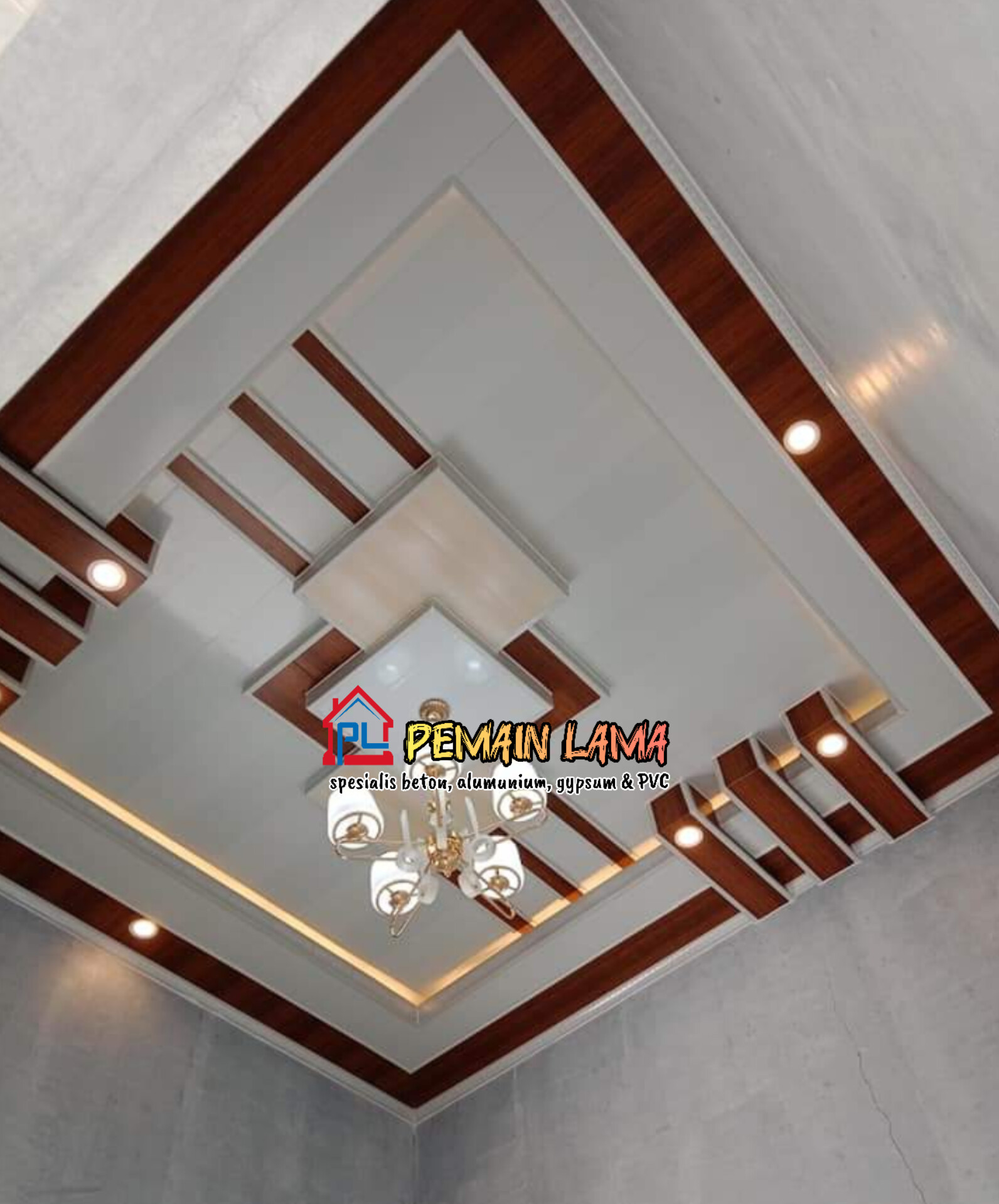 Plafon PVC Merah Putih di Jember