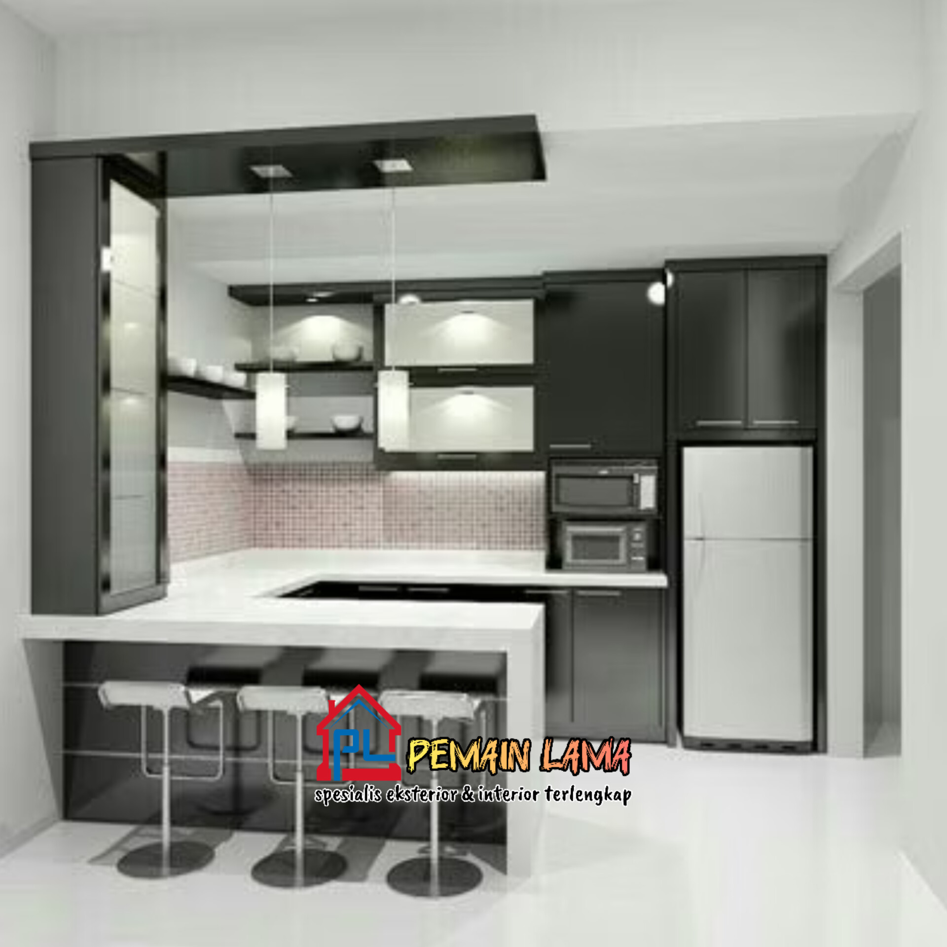 Kitchen Set Abu Abu di Jember
