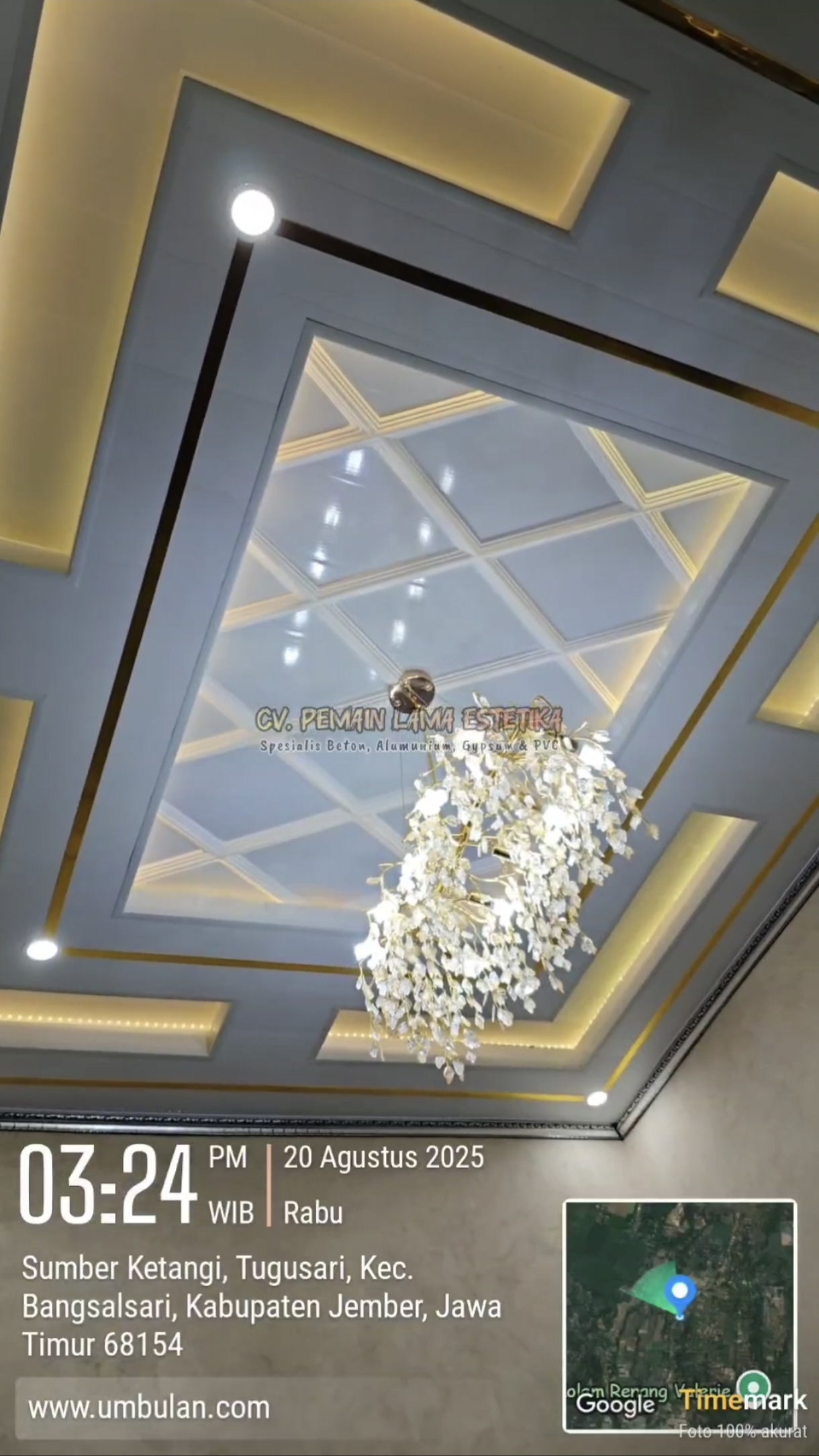 Plafon PVC Motif Silang di Jember
